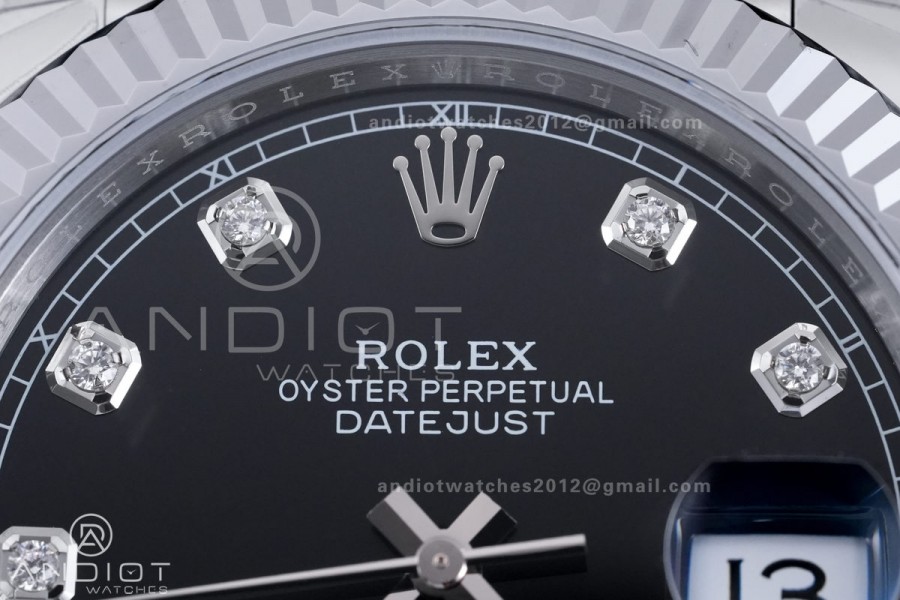 DateJust 41 126334 904L SS V2 VSF 1:1 Best Edition Black Dial Diamond Marker On Jubilee Bracelet DD3235