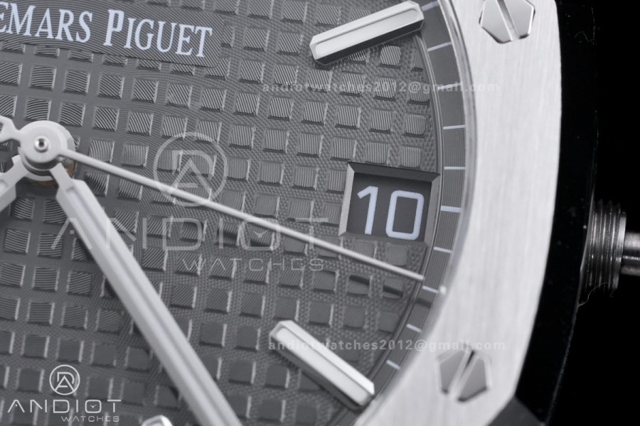 Royal Oak 41mm 15500 SS APSF 1:1 Best Edition Grey Textured Dial on SS Bracelet A4302 Super Clone