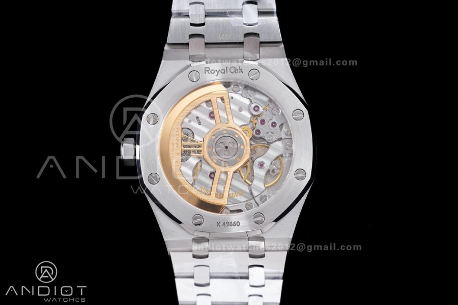 Royal Oak 41mm 15500 SS APSF 1:1 Best Edition White Textured Dial on SS Bracelet A4302 Super Clone