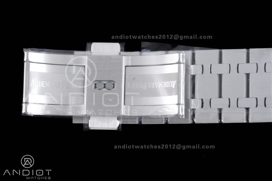 Royal Oak 41mm 15500 SS APSF 1:1 Best Edition Black Textured Dial on SS Bracelet A4302 Super Clone