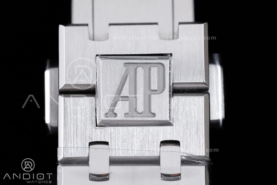 Royal Oak 41mm 15500 SS APSF 1:1 Best Edition Black Textured Dial on SS Bracelet A4302 Super Clone