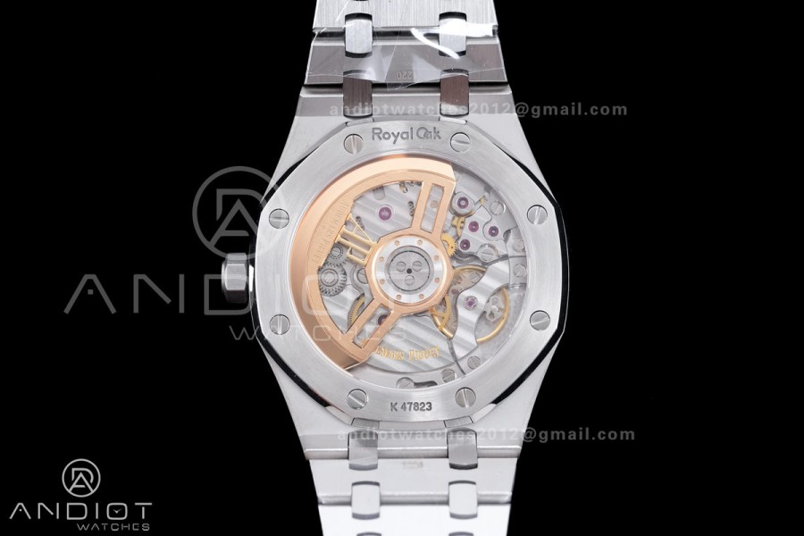 Royal Oak 41mm 15500 SS APSF 1:1 Best Edition Black Textured Dial on SS Bracelet A4302 Super Clone