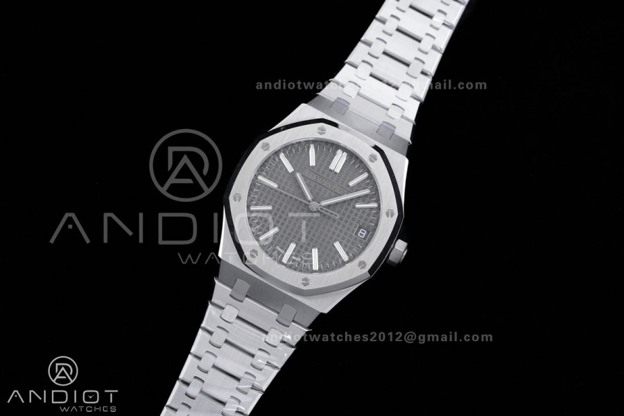 Royal Oak 15510 SS APSF 1:1 Best Edition Gray Dial on SS Bracelet SA4302 Super Clone