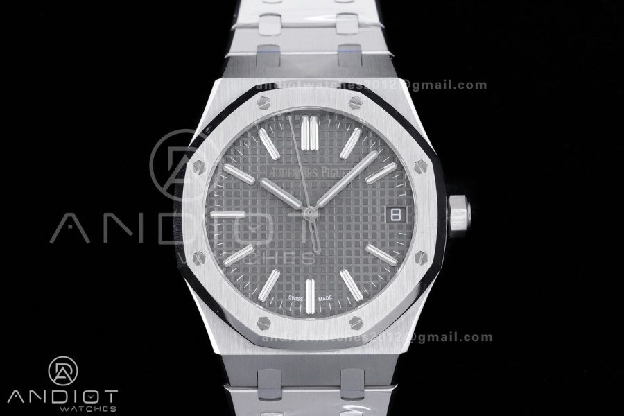 Royal Oak 15510 SS APSF 1:1 Best Edition Gray Dial on SS Bracelet SA4302 Super Clone