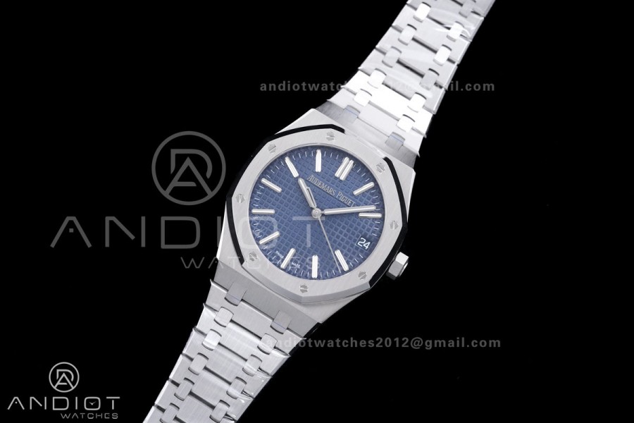 Royal Oak 15510 SS APSF 1:1 Best Edition Blue Dial on SS Bracelet SA4302 Super Clone