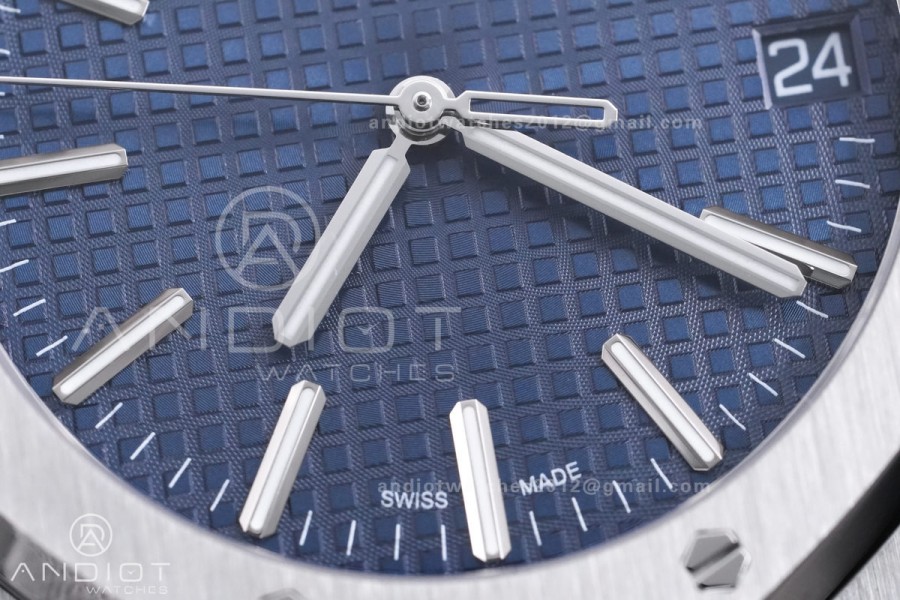 Royal Oak 15510 SS APSF 1:1 Best Edition Blue Dial on SS Bracelet SA4302 Super Clone