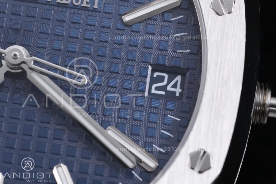 Royal Oak 15510 SS APSF 1:1 Best Edition Blue Dial on SS Bracelet SA4302 Super Clone