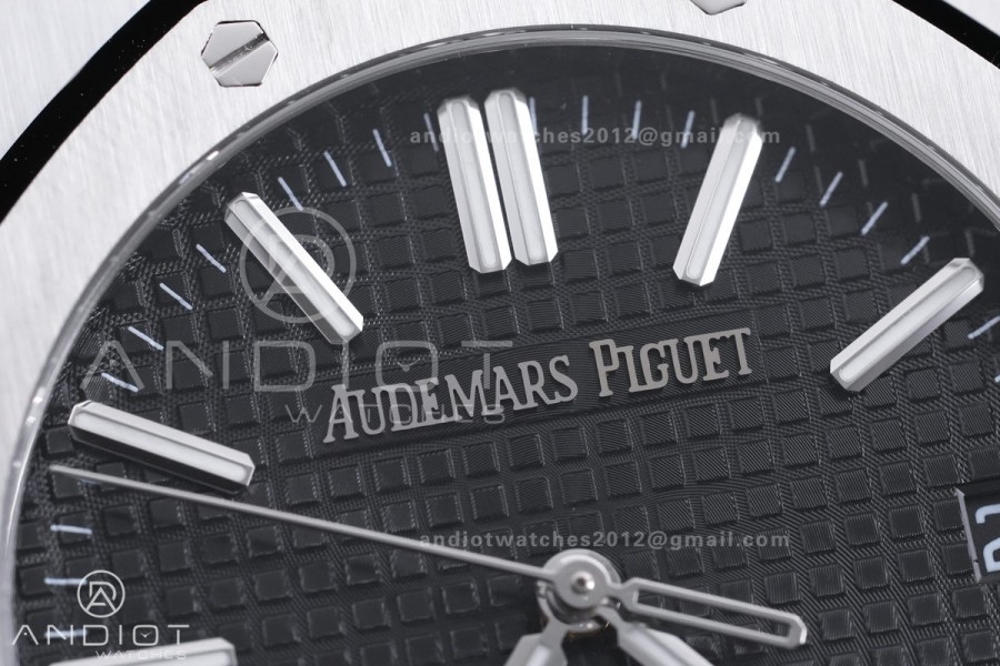 Royal Oak 15510 SS APSF 1:1 Best Edition Black Dial on SS Bracelet SA4302 Super Clone