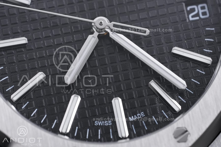 Royal Oak 15510 SS APSF 1:1 Best Edition Black Dial on SS Bracelet SA4302 Super Clone