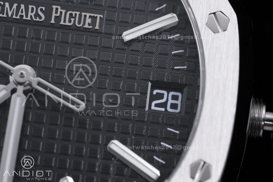 Royal Oak 15510 SS APSF 1:1 Best Edition Black Dial on SS Bracelet SA4302 Super Clone