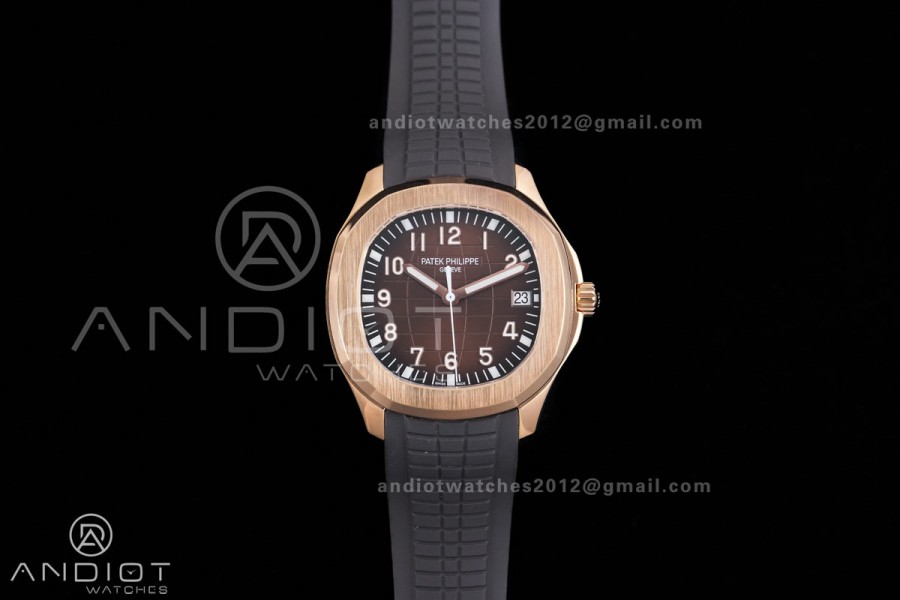Aquanaut 5167 RG BUFF 1:1 Best Edition Brown Dial on Brown Rubber Strap 330 Super Clone (Weighted 124g)