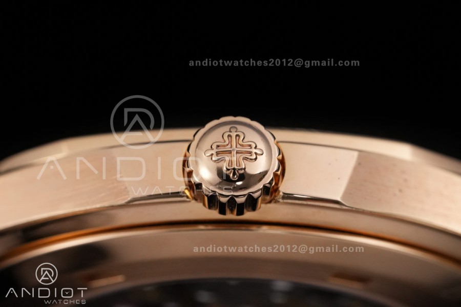 Aquanaut 5167 RG BUFF 1:1 Best Edition Brown Dial on Brown Rubber Strap 330 Super Clone (Weighted 124g)