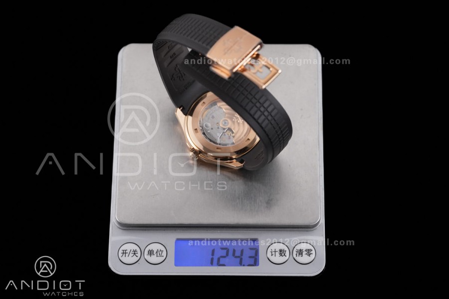 Aquanaut 5167 RG BUFF 1:1 Best Edition Brown Dial on Brown Rubber Strap 330 Super Clone (Weighted 124g)