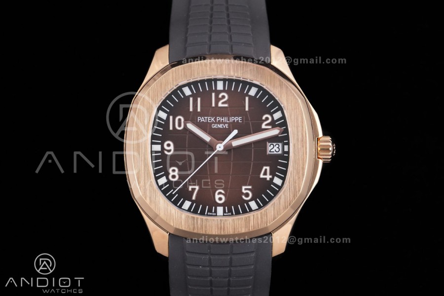 Aquanaut 5167 RG BUFF 1:1 Best Edition Brown Dial on Brown Rubber Strap 330 Super Clone (Weighted 124g)