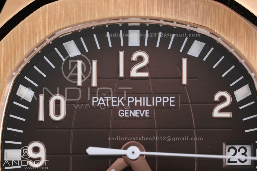 Aquanaut 5167 RG BUFF 1:1 Best Edition Brown Dial on Brown Rubber Strap 330 Super Clone (Weighted 124g)