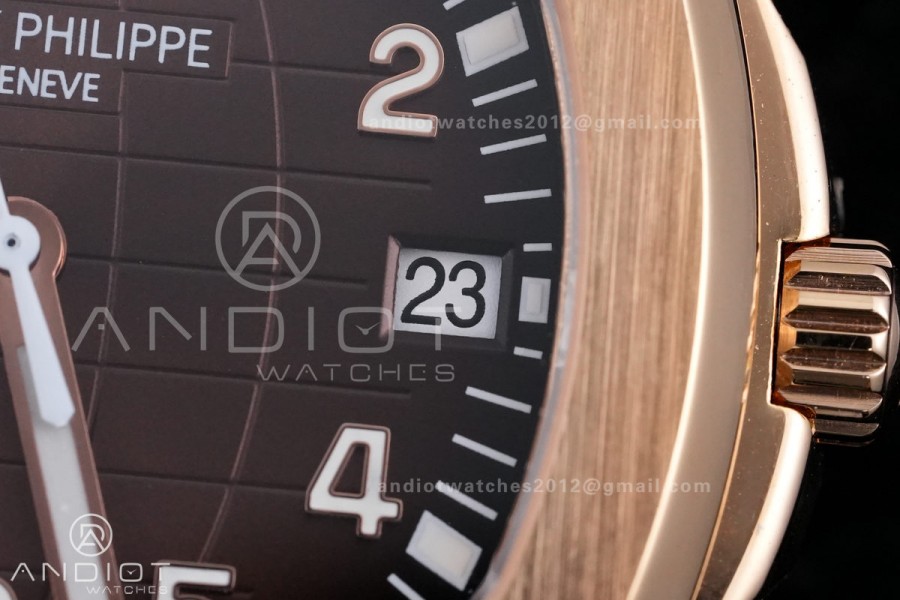 Aquanaut 5167 RG BUFF 1:1 Best Edition Brown Dial on Brown Rubber Strap 330 Super Clone (Weighted 124g)