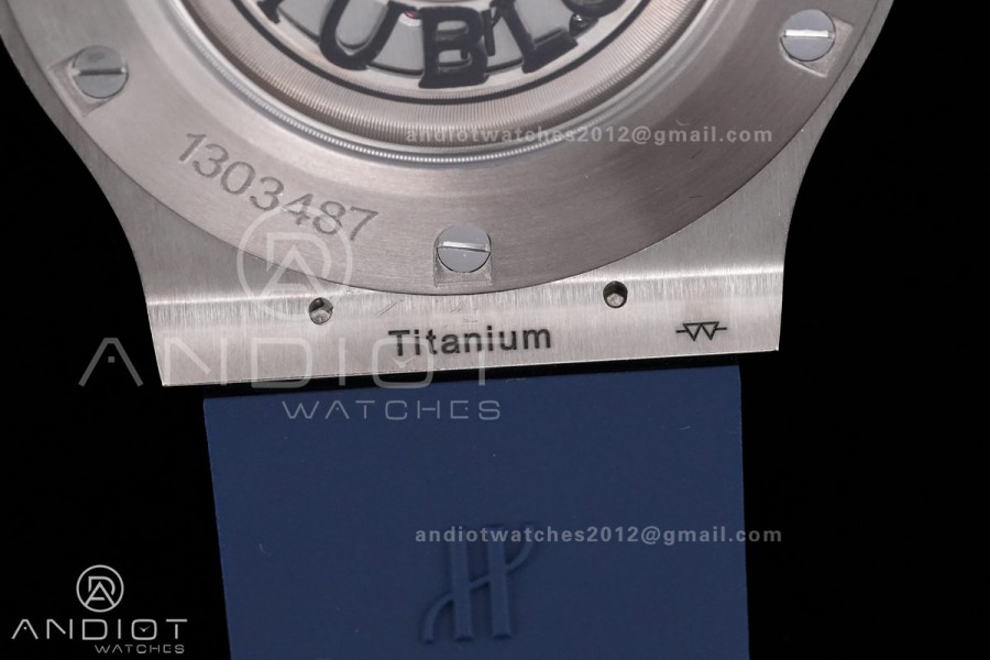 Classic Fusion 42mm Titanium JJZF 1:1 V2 Best Edition Blue Textured Dial On Blue Rubber Strap Asian SW300
