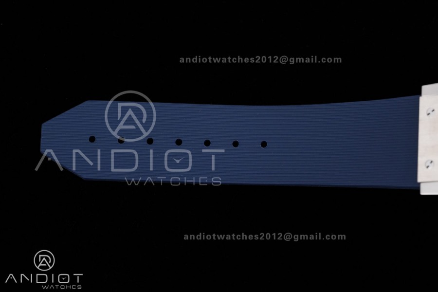 Classic Fusion 42mm Titanium JJZF 1:1 V2 Best Edition Blue Textured Dial On Blue Rubber Strap Asian SW300