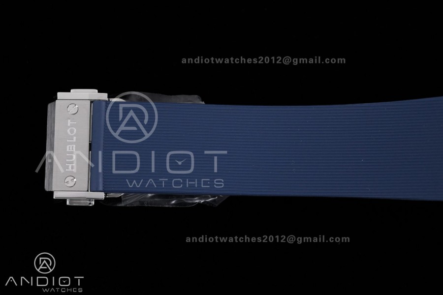 Classic Fusion 42mm Titanium JJZF 1:1 V2 Best Edition Blue Textured Dial On Blue Rubber Strap Asian SW300