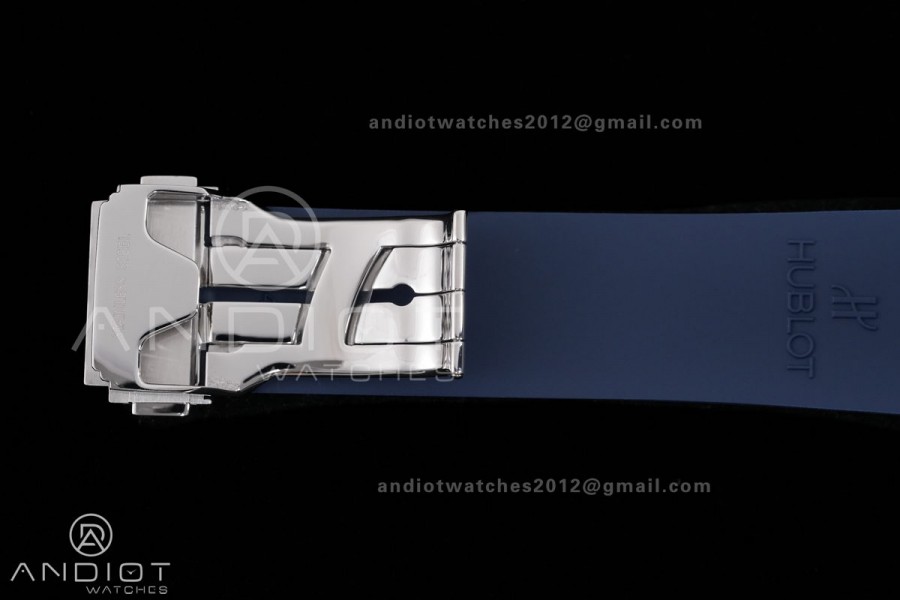 Classic Fusion 42mm Titanium JJZF 1:1 V2 Best Edition Blue Textured Dial On Blue Rubber Strap Asian SW300