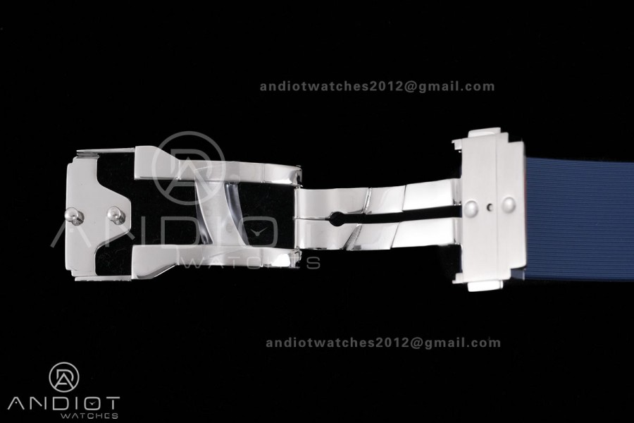 Classic Fusion 42mm Titanium JJZF 1:1 V2 Best Edition Blue Textured Dial On Blue Rubber Strap Asian SW300