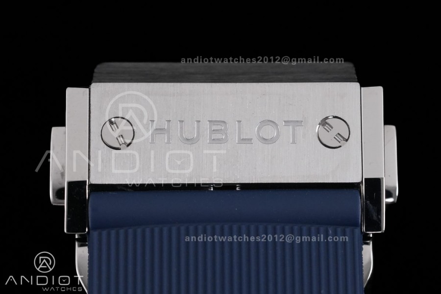 Classic Fusion 42mm Titanium JJZF 1:1 V2 Best Edition Blue Textured Dial On Blue Rubber Strap Asian SW300