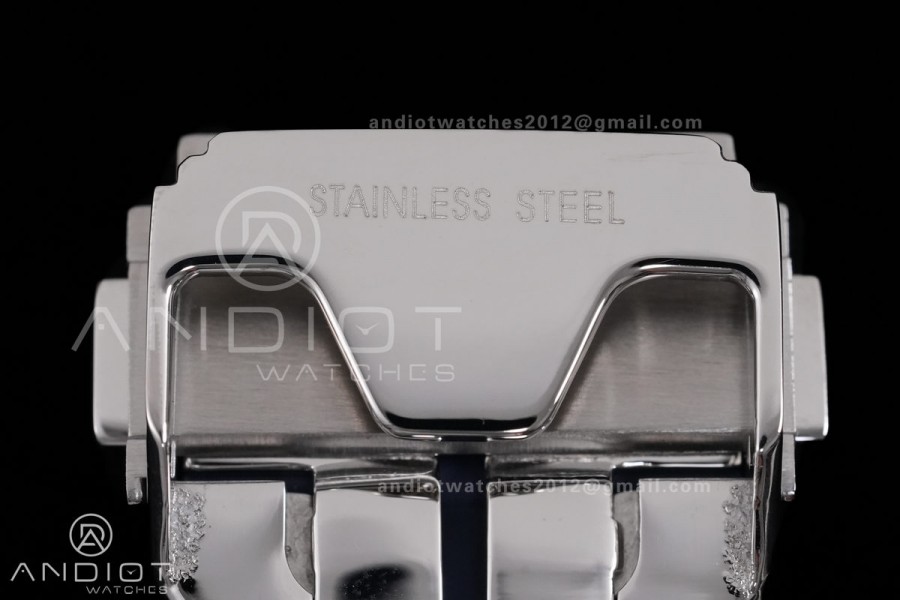 Classic Fusion 42mm Titanium JJZF 1:1 V2 Best Edition Blue Textured Dial On Blue Rubber Strap Asian SW300