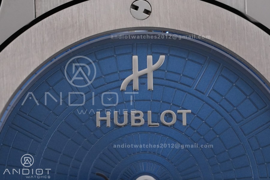 Classic Fusion 42mm Titanium JJZF 1:1 V2 Best Edition Blue Textured Dial On Blue Rubber Strap Asian SW300