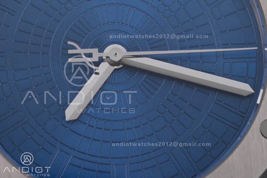 Classic Fusion 42mm Titanium JJZF 1:1 V2 Best Edition Blue Textured Dial On Blue Rubber Strap Asian SW300