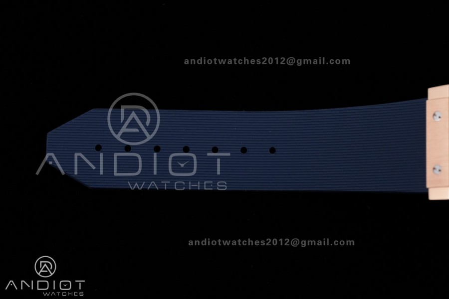 Classic Fusion 42mm RG JJZF 1:1 Best Edition Blue Textured Dial On Blue Rubber Strap Asian SW300