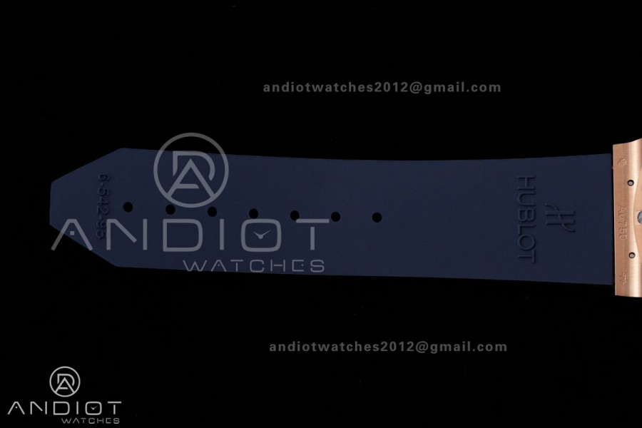 Classic Fusion 42mm RG JJZF 1:1 Best Edition Blue Textured Dial On Blue Rubber Strap Asian SW300