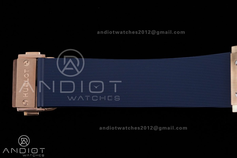 Classic Fusion 42mm RG JJZF 1:1 Best Edition Blue Textured Dial On Blue Rubber Strap Asian SW300