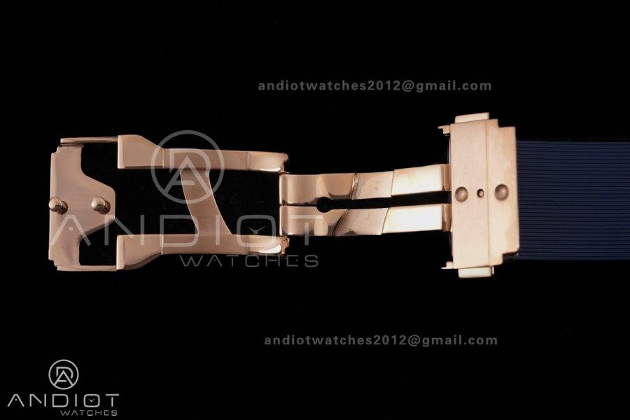 Classic Fusion 42mm RG JJZF 1:1 Best Edition Blue Textured Dial On Blue Rubber Strap Asian SW300