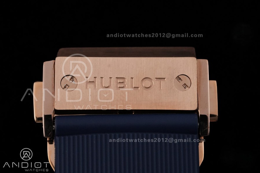 Classic Fusion 42mm RG JJZF 1:1 Best Edition Blue Textured Dial On Blue Rubber Strap Asian SW300