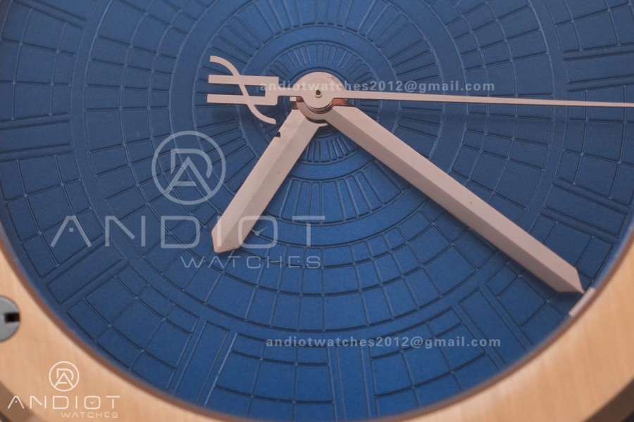 Classic Fusion 42mm RG JJZF 1:1 Best Edition Blue Textured Dial On Blue Rubber Strap Asian SW300