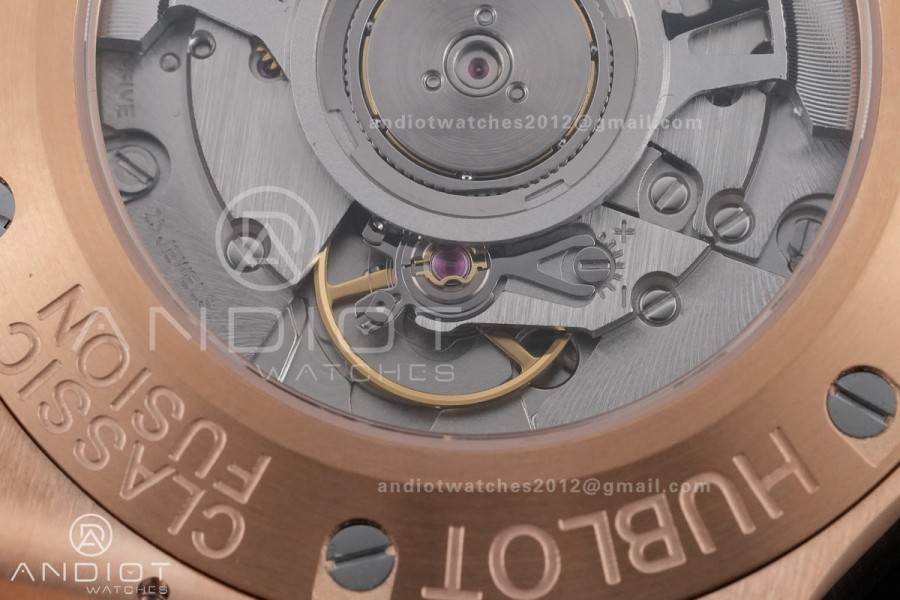 Classic Fusion 42mm RG JJZF 1:1 Best Edition Blue Textured Dial On Blue Rubber Strap Asian SW300