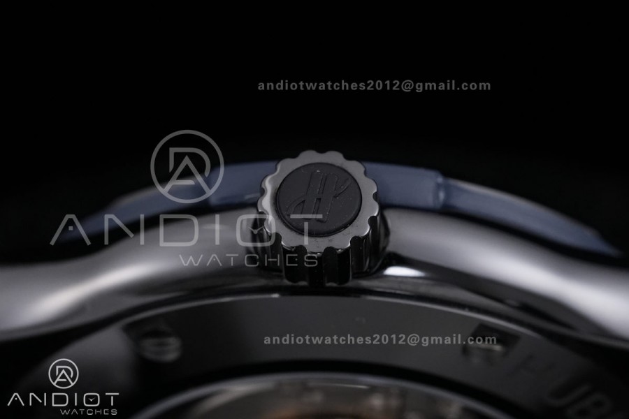 Classic Fusion 42mm Ceramic JJZF 1:1 V2 Best Edition Blue Textured Dial On Blue Rubber Strap Asian SW300