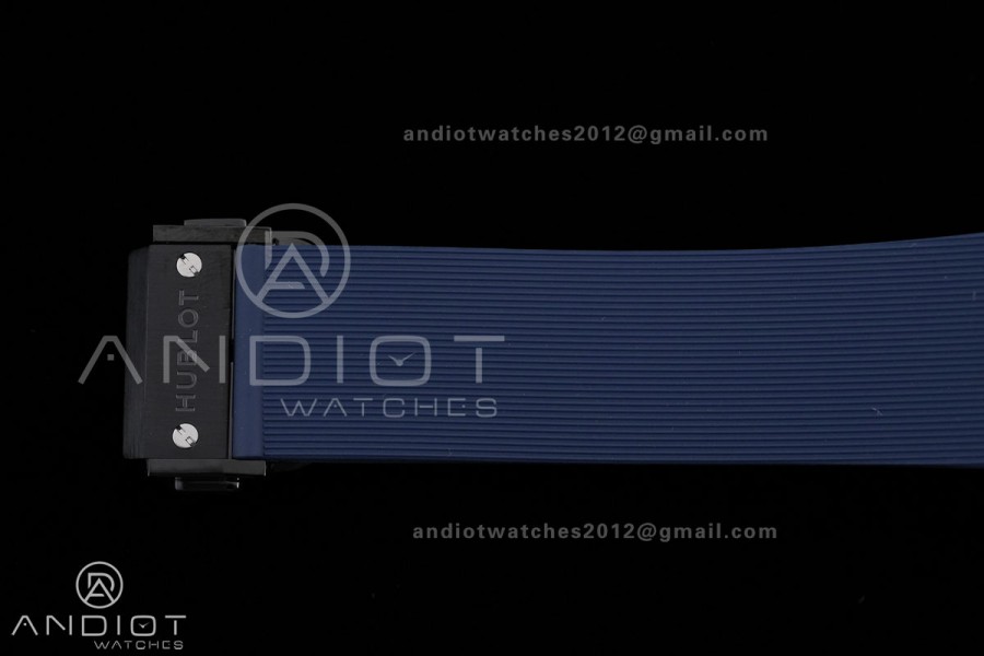 Classic Fusion 42mm Ceramic JJZF 1:1 V2 Best Edition Blue Textured Dial On Blue Rubber Strap Asian SW300