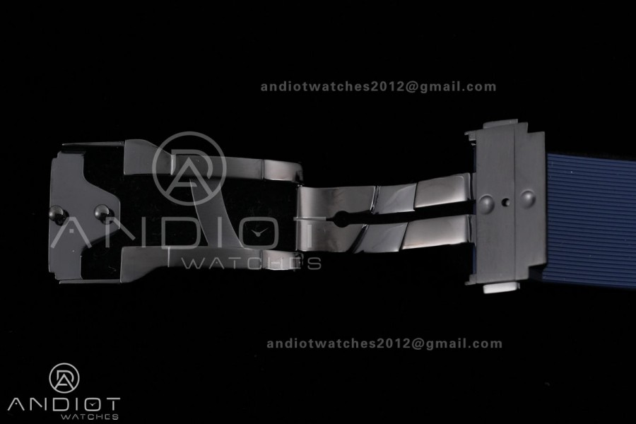 Classic Fusion 42mm Ceramic JJZF 1:1 V2 Best Edition Blue Textured Dial On Blue Rubber Strap Asian SW300