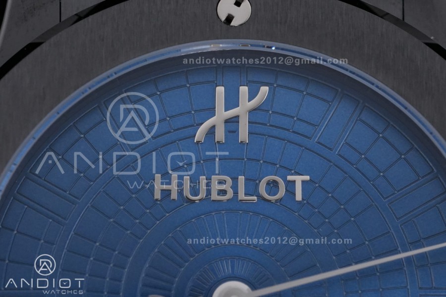 Classic Fusion 42mm Ceramic JJZF 1:1 V2 Best Edition Blue Textured Dial On Blue Rubber Strap Asian SW300