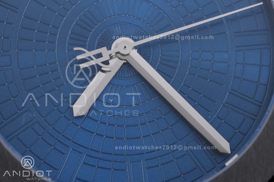 Classic Fusion 42mm Ceramic JJZF 1:1 V2 Best Edition Blue Textured Dial On Blue Rubber Strap Asian SW300