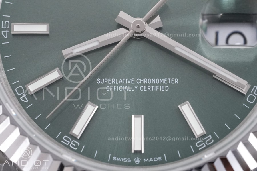 DateJust 41 126334 QF 1:1 Best Edition 904L Steel Green Stick Dial on Jubilee Bracelet QF3235 (149g)