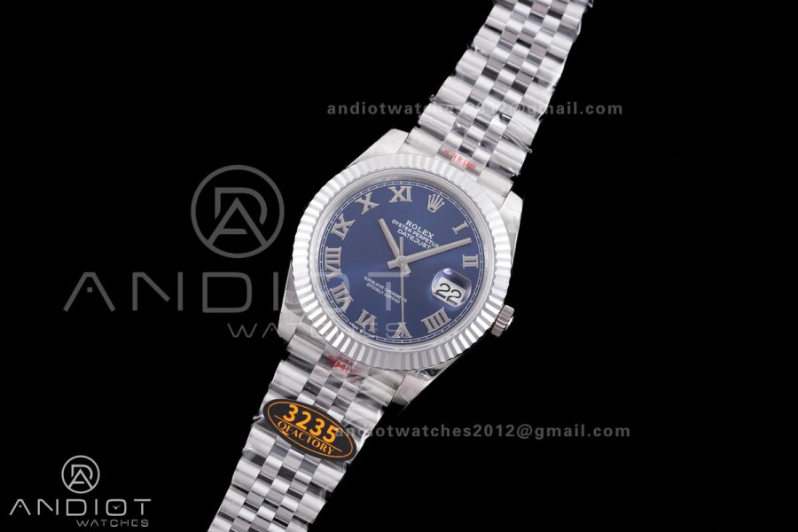 DateJust 41 126334 QF 1:1 Best Edition 904L Steel Blue Roman Dial on Jubilee Bracelet QF3235 (149g)