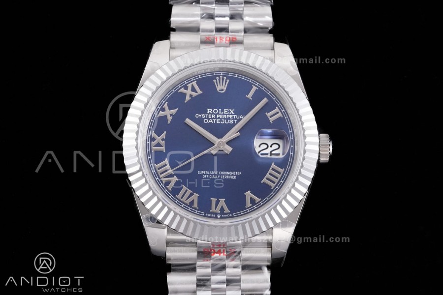 DateJust 41 126334 QF 1:1 Best Edition 904L Steel Blue Roman Dial on Jubilee Bracelet QF3235 (149g)