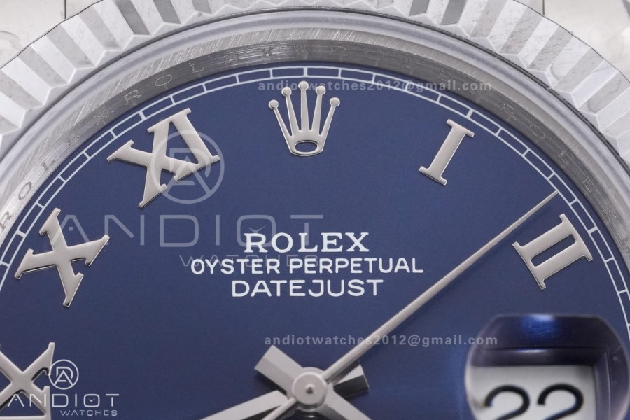 DateJust 41 126334 QF 1:1 Best Edition 904L Steel Blue Roman Dial on Jubilee Bracelet QF3235 (149g)