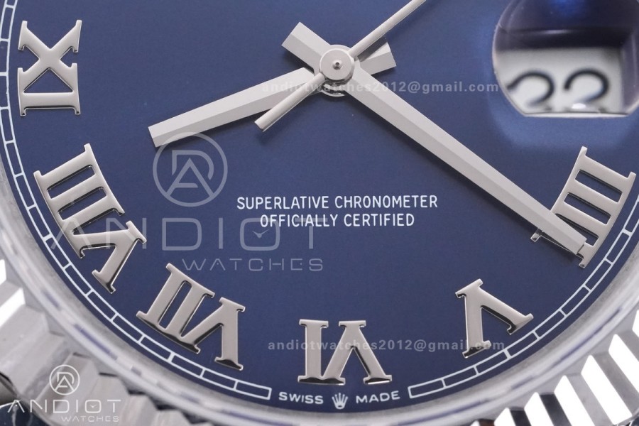 DateJust 41 126334 QF 1:1 Best Edition 904L Steel Blue Roman Dial on Jubilee Bracelet QF3235 (149g)