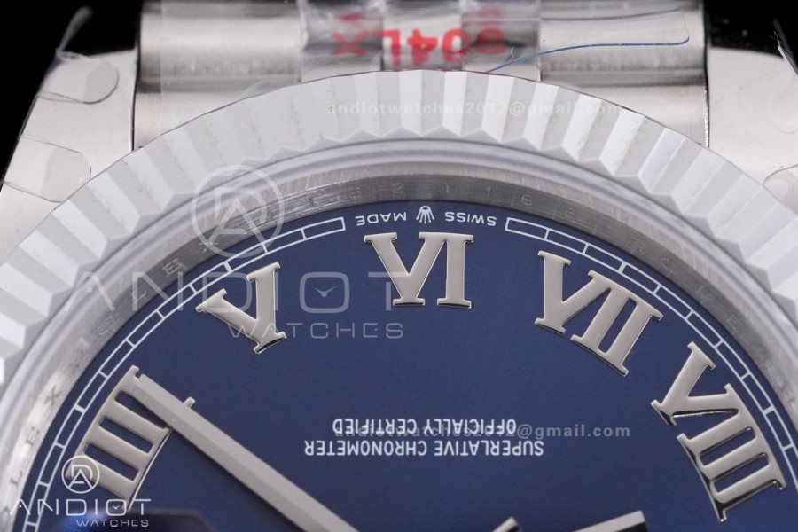 DateJust 41 126334 QF 1:1 Best Edition 904L Steel Blue Roman Dial on Jubilee Bracelet QF3235 (149g)