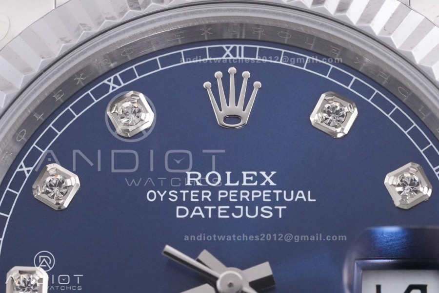 DateJust 41 126334 QF 1:1 Best Edition 904L Steel Blue Diamonds Dial on Jubilee Bracelet QF3235 (149g)