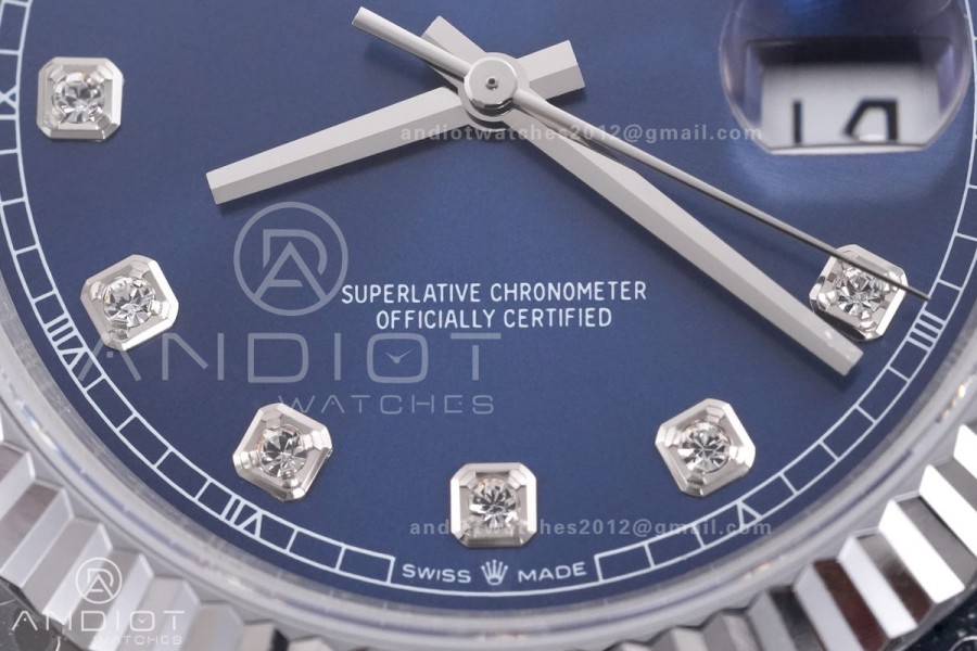 DateJust 41 126334 QF 1:1 Best Edition 904L Steel Blue Diamonds Dial on Jubilee Bracelet QF3235 (149g)