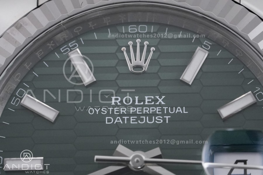 DateJust 41 126334 904L SS VF 1:1 Best Edition Green Textured Stick Dial on Oyster Bracelet DD3235